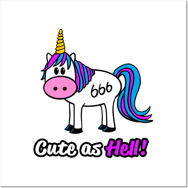 Cute as Hell! Evil Unicorn Wall Art by INSULT Brands